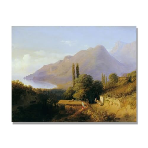 Paysage de Crimée tableau sur toile pour salon | Évasion marine avec l'affiche 60x80cm