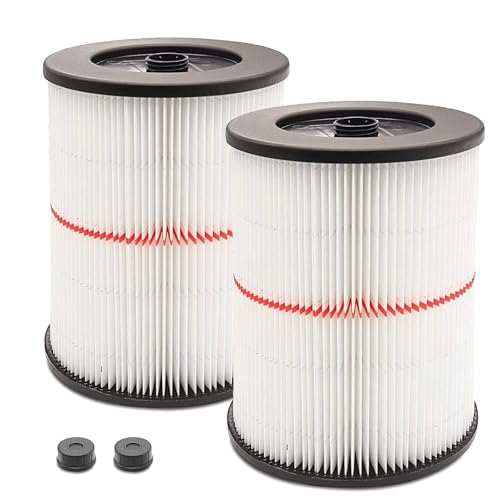 Paquete de 2 filtros de cartucho para aspiradora Craftsman 9-17816 17816, filtro de aire húmedo y seco, apto para aspiradoras de 5 galones y más grandes