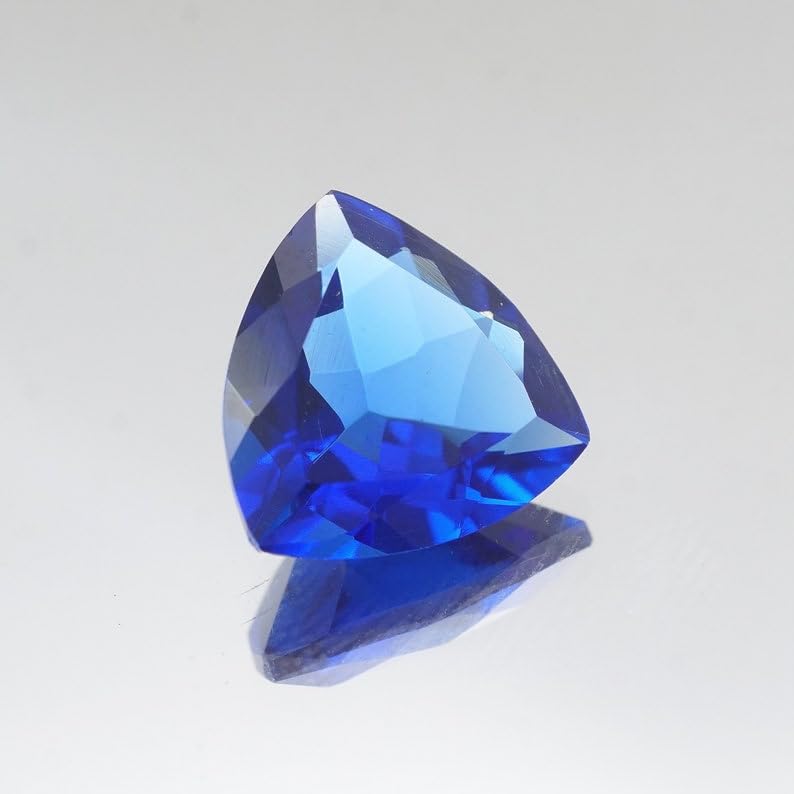 Saphir bleu 8 mm trillon pour remplacer une pierre perdue ou assembler un collier unique - 3