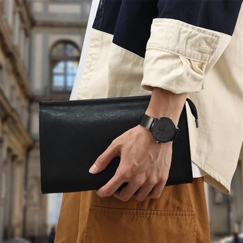 Bolso de hombro para hombre compacto de piel con correa ajustable 4