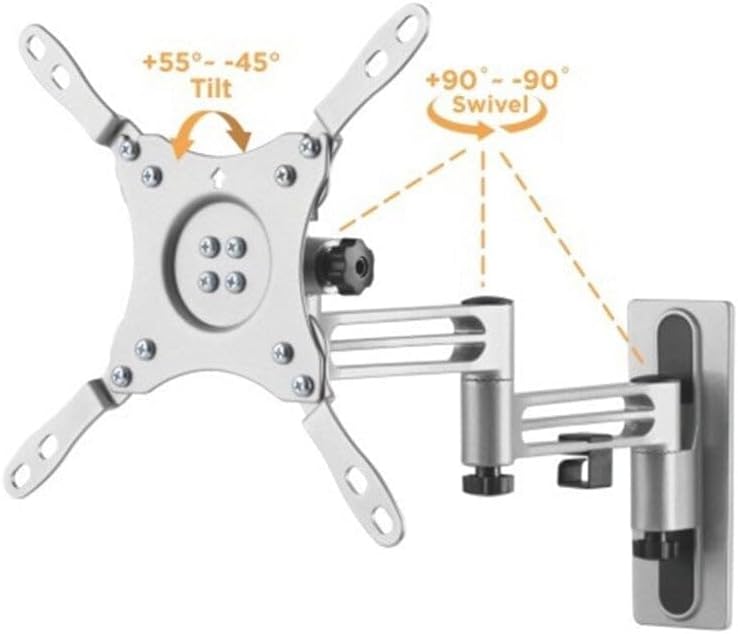goobay 71989 Universal TV Wall Mount/Pivoting and Tilting Extendible up to 38.6 cm/Max. 15 kg / 13-43 Inches/Compatible with VESA 200 x 200 mm/Suitable for Motorhomes