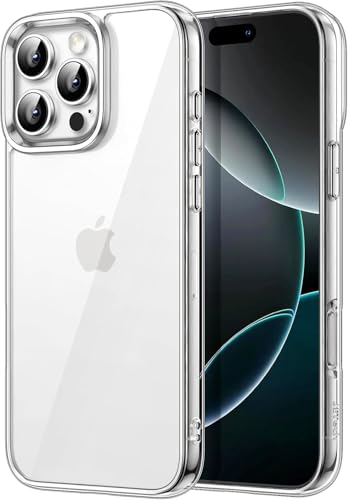 Image of NISHTECH for iPhone 16 Pro max Premium Transparent Hybrid Soft Slim Dust Proof Back Case Cover Silicone with Camera Protection