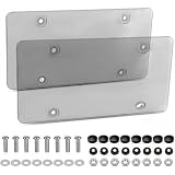 2 Pack License Plate Cover, Universal Fitment License Plate Protector, License Plate Frame for American Standard Cars,12.2'x6.3', 4 Holes with 8x5 Groups Screw Accessories