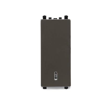 Zencelo India-16AX/20A 1 Way Full Flat Switch with Neon-Dark Grey (Pack of 1)