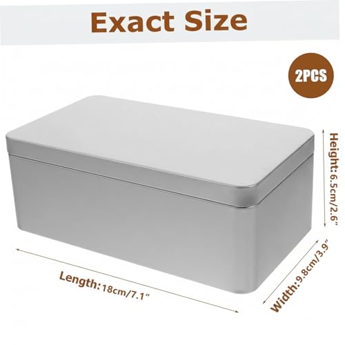 Caja de metal rectangular para almacenamiento de llaves y dulces en pack de 2 7