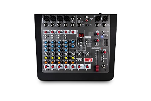 Image of Allen & Heath ZEDi-10FX - Compact Hybrid Audio Mixer /4x4 USB Interface with 61 Studio Quality FX (AH-ZEDi-10FX),Black | 10-Channel Compact Mixer with Gs Preamps, 4x4 24-Bit /96khz USB, Global 48V Phantom, And 61 Fx Presets