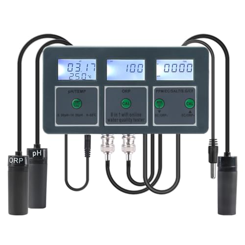 Probador de calidad del agua, medidor inteligente WiFi PH EC TDS, monitor de temperatura y humedad, registrador de datos para acuario, piscina, spa e hidroponía