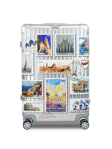 Hoxtosan 33Pcs Travel Luggage Vinyl Stickers Italy Landmarks