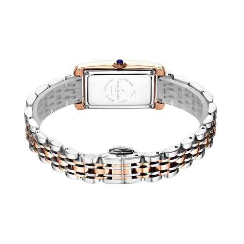 Image of Daniel Hechter Paris Solferino Collection Stylish Analog Watch for Women with Rectangular Dial, Roman Accents, Stainless Steel Strap & Water Resistant - DHW2010