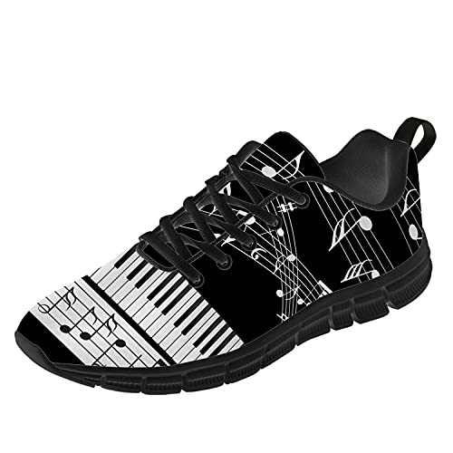 Mens Musical Sneakers Womens Running Tennis Walking Shoes Piano Music Note Gifts for Her Him,7.5 Men/9 Women Multicolor