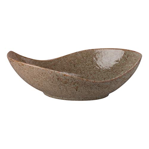 10 Strawberry Street Whittier Canoe Bowl, 16", Tiger Eye #TOP10