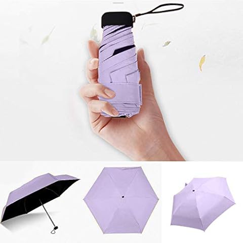TriLance Flat Lightweight Umbrella Parasol Folding Sun Umbrella Mini Umbrella, Windproof Travel Umbrella Golf Umbrella Small Light-Weight Rain Sun Umbrella (Purple) Cover