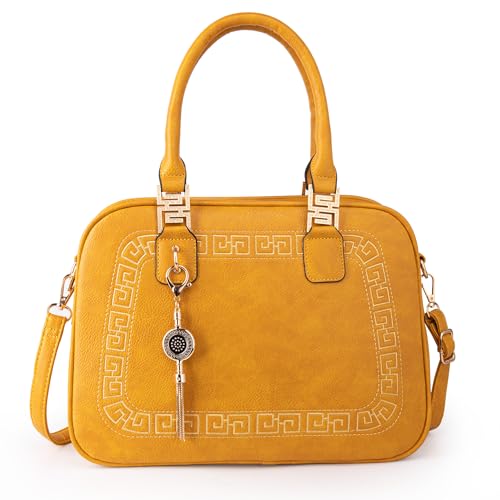 Montana West Satchel Bags for Women Crossbody Top Handle Barrel Purses and Handbags with Guitar Strap, MWC-041YEL, Radiant Yellow, Satchel