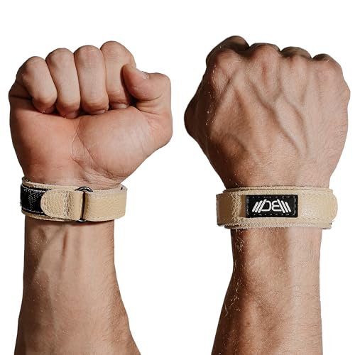 WARM BODY COLD MIND Slim Leather Wrist Wraps - Premium Low Profile Leather Wrist Support for Gym, Cross Training, Snatch, Jerk & Overhead Squat – Lightweight Wrist Support for Mobility & Comfort
