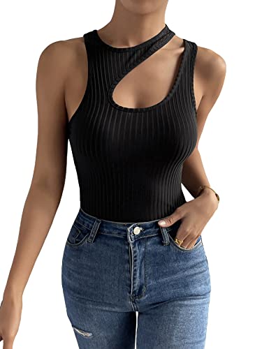 GORGLITTER Cut Out Top Damen Sexy Tank Top Mit Ausschnitt Shirt Mit...