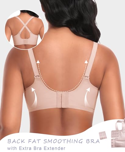 Image of Ganado Wireless Bras for Women No Underwire Scalloped Seamless Bras with Support and Lift Padded T Shirt Bra Comfort Bralette