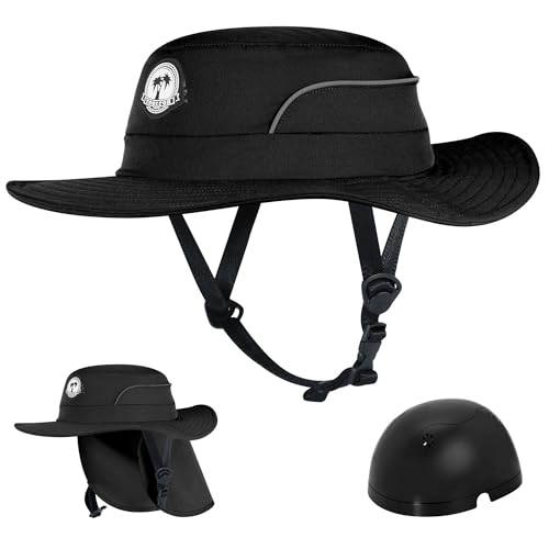 Tontron Waterports Hat with Hard Shell for Surfing, SUP,Kayaking and Watersports (US, Alpha, Small, Black)