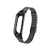 Produktbild Wanfei Xiaomi Armband Mi Band 3 Strap, Band 3 Metallarmband Ersatzarmbänder Ersatz Strap Erweiterbar Armband für Xiaomi Mi Band 3 (Kein Sensor/Kein Host) (Schwarz)