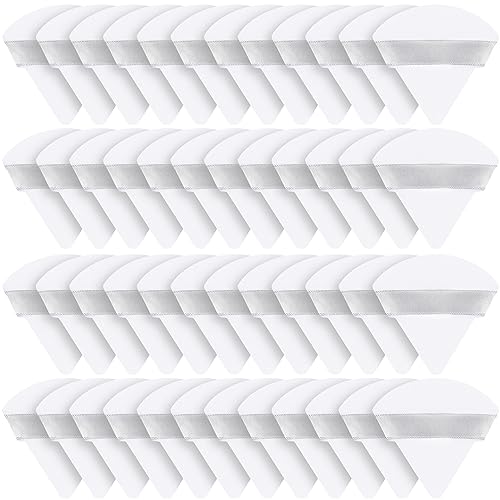 Suclain 48 Pcs Velour Triangle Powder Puff Soft Velour Makeup Puff for Face Powder Makeup Triangle Sponges for Wet and Dry Cosmetic Foundation Loose Mineral Body Tool(Black)
