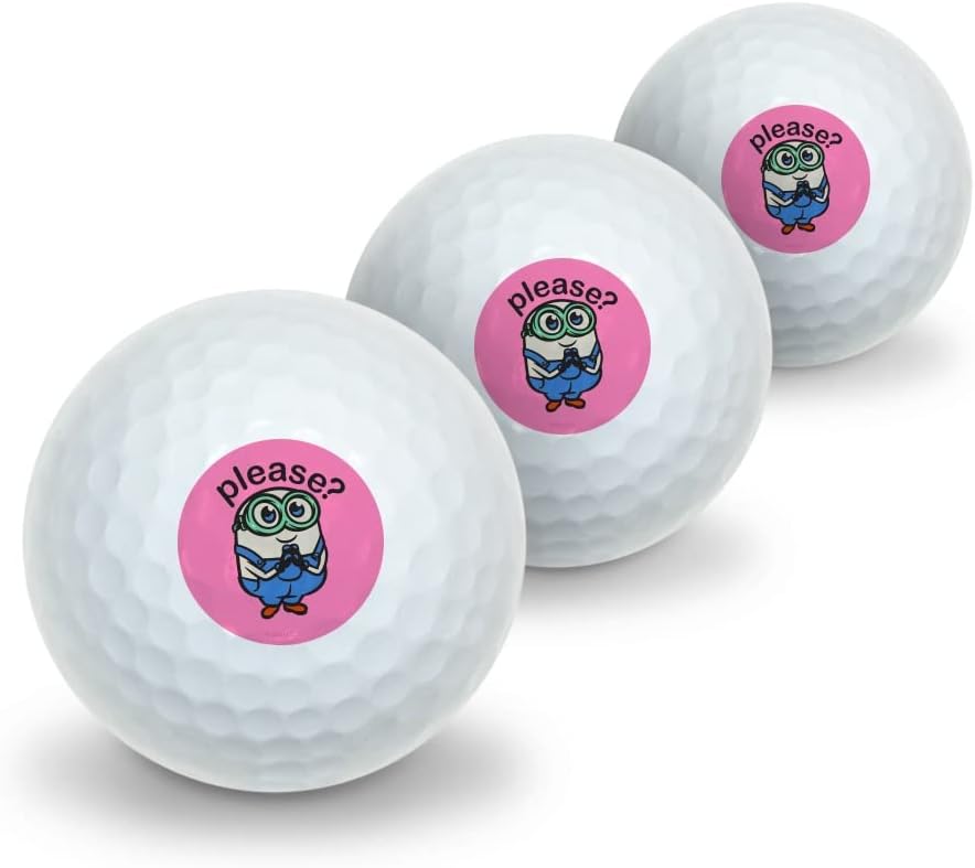 GRAPHICS & MORE Minions Please Cute Bob Novelty Golf Balls 3 Pack