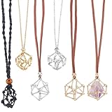 collier cage pierre 5 Styles de porte collier en cristal:Les porte collier en cristal sont disponibles en 5 styles, 1 pièces de chaque style, 5pcs au total. Une quantité adéquate offre une polyvalence pour vos besoins de décoration créative, vous permettant d'associer différents styles à une gamme de tenues sans effort