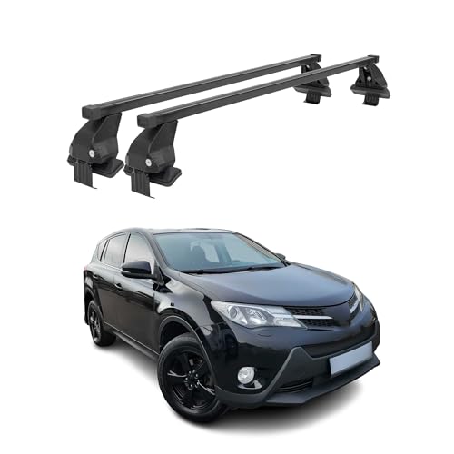 Barre Portatutto, Barra Portatutto Auto, Portapacchi compatibili con Toyota RAV4 2013 – 2018 | Portabici in acciaio di alta qualità nero 2 TLG 50 kg