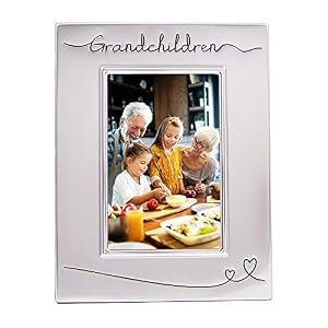 Haysom Interiors Beautiful Two Toned Silver Plated Grandchildren 4" x 6" Picture Frame with Black Velvet | Unique and Thoughtful Gift Idea by Happy Homewares