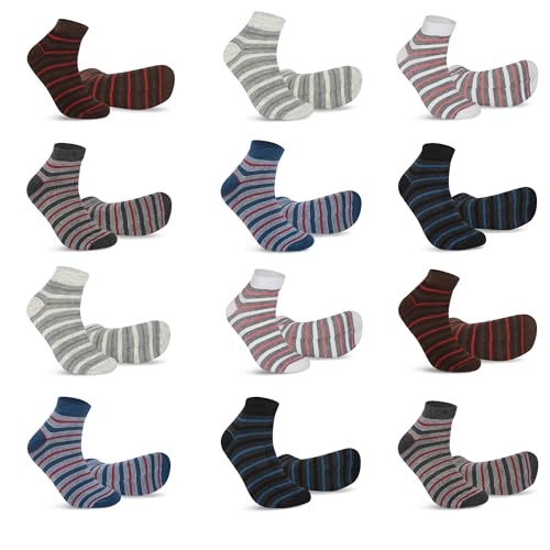 SJeware 12 Pairs Solid Cotton Ankle Length Socks for Men & Women,...