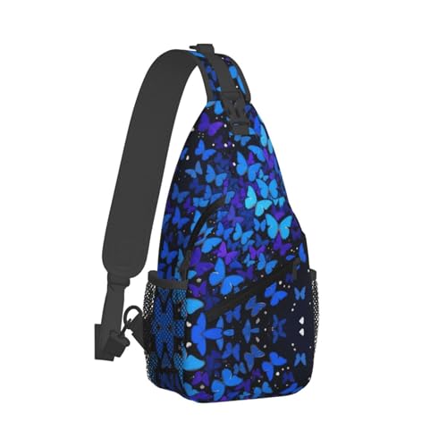 Mochila tipo bandolera ultraligera con diseño azul miniatura 2