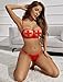 Avidlove Lingerie Set For Women Sexy Bra and Panty 2 Piece Lace Lingerie Set With Underwire Red L