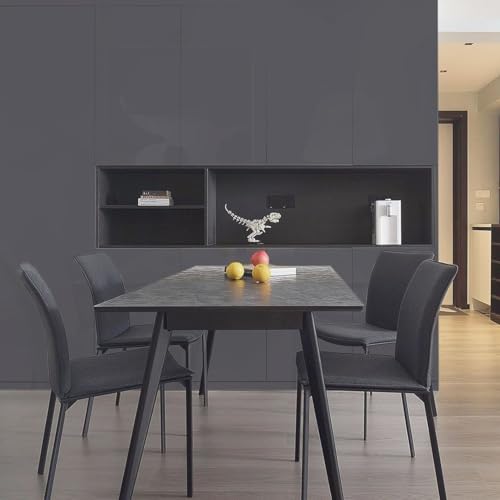 Image of ONETON Glossy Drk Grey Contact Paper Decorative Self Adhesive Counter Top Peel and Stick Wallpaper for Kitchen Cabinets Shelf Drawer Liner Desk Dresser (DRK Gry Glossy WP, 12x80 inch)