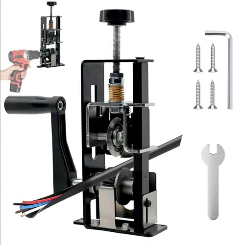 LILOOVKE Wire Stripper 1-25mm Tool Wire Stripper Machine for Hand Crank or Drill Powered Manual Can be Fixed or Removed Cable Stripper for Copper Scrap Recycling（Black）