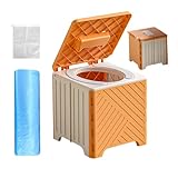 Portable Toilet - Travel and Camping Toilet for Outdoor Use | Lightweight Foldable Design with Detachable Waste Tank, Construction, Comfortable Seat, Easy to Clean for RVs