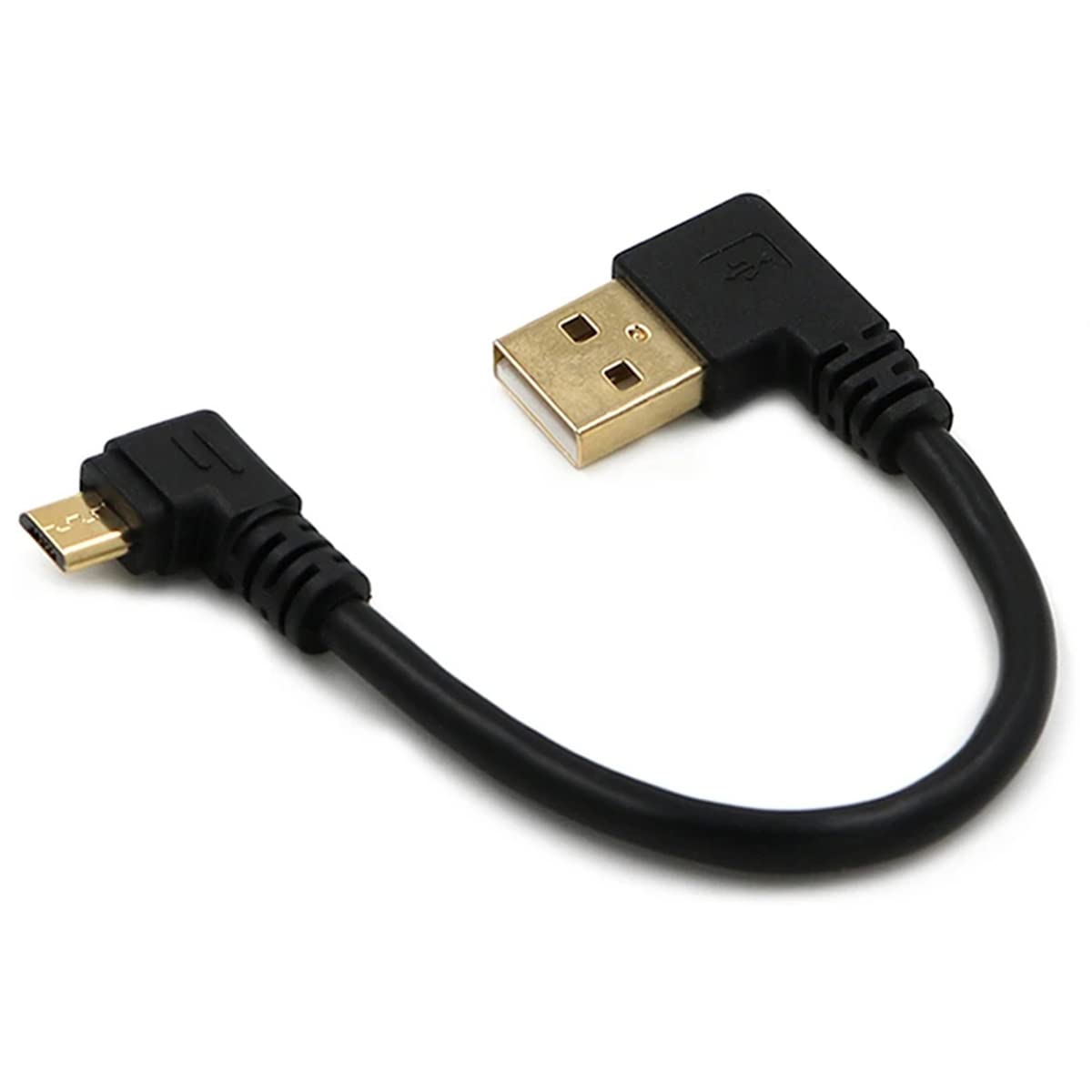 YSJJZRL Cavo Micro USB Angolato 90° (1 Metro) - Cavo Di Ricarica E Sincronizzazione Dati Placcato Oro Per Smartphone, Tablet, Controller E Altro