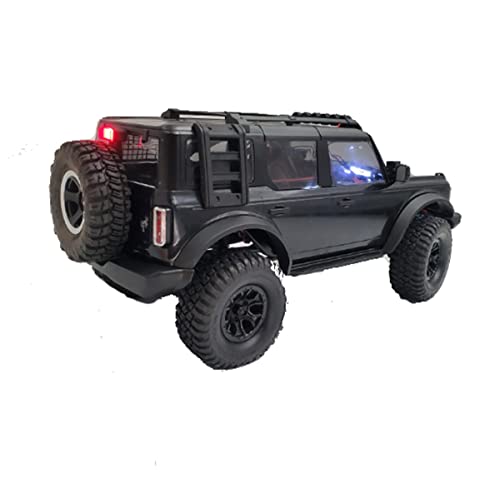 Lâmpada de freio traseiro RC com suporte de pneu sobressalente para carro Traxxas 1/18 TRX4M Bronco,