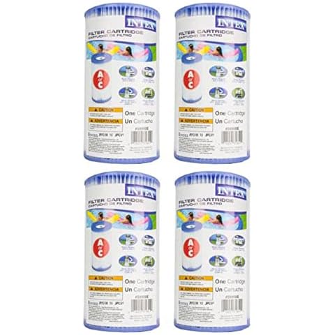 Intex Type A Easy Set Above Ground Pool Replacment Filter Cartridge (4 Pack) Cover