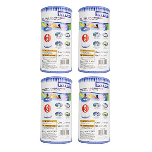Intex 29000E 8" x 4.25" Type A Easy Set Above Ground Pool Replacement Filter Cartridge (4 Pack)