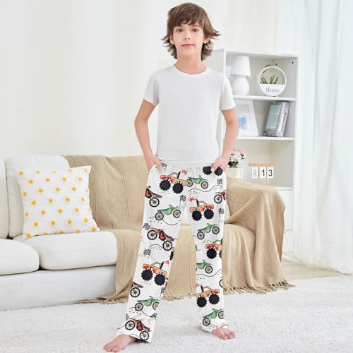 Boy's Pants Extreme Sport Car Trunkpattern Jogger Pants Elastic Waist Long Bottoms Trousers with Pockets 6-14 Years 5