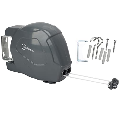 Almineez 30m Dual Washing Line Airer Reel, Clothes Line, Double Retractable Washing Line Airer Garden - 2 x 15m (98ft) –Heavy Duty Can be used as Indoor and Outdoor - Image 3