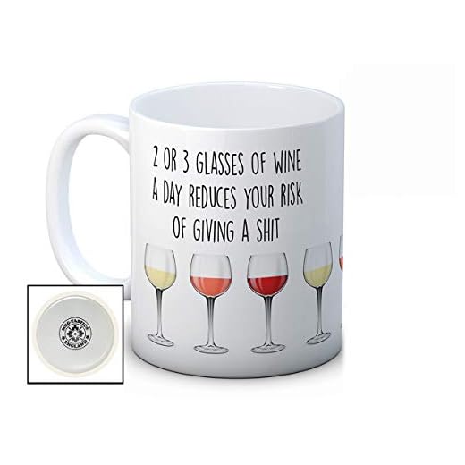 2 ou 3 Verres de vin par jour les risques de faire une Shit rigolo - Haute Qualité Thé ou café Mug - Secret Santa