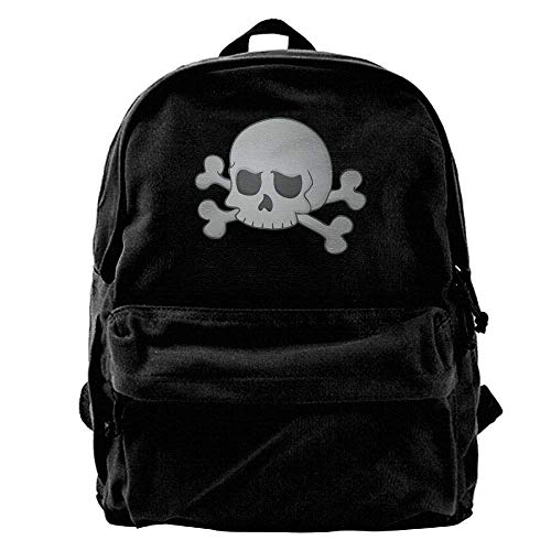 School Travel Backpack, 50% Off Unisex Classic Canvas Backpack Skull Unique Print Style,Fits 14 Inch Laptop,Durable,Black