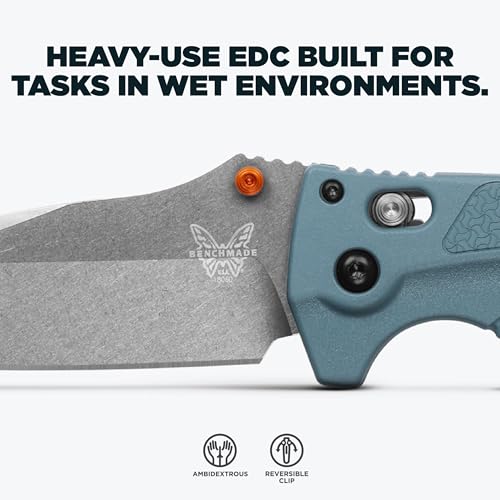 Benchmade - Adira Outdoor, Water, Fishing Knife, Plain Edge with Depth Blue Grivory Handle (18060) - Image 3