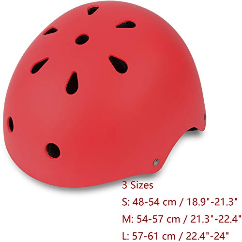 Kids Bike Helmet, Adjustable And Multi-Sport, From Toddler To Youth, 3 Sizes (Red) #TOP1