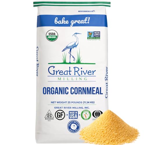 Great River Milling Organic Medium Grind Cornmeal, 25 lb