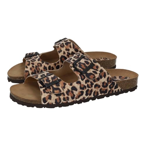 Sandales en cuir léopard Inter-Bios 7206 pour vos vacances et sorties estivales