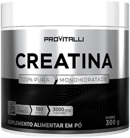 Creatina Monohidratada 100% Pura 300g ProVitalli - Creatine Impor...