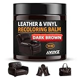 Leather Recoloring Balm - Scratch Repair & Color Restore Kit for Faded Leather, Leather Couch & Car Seats - 10OZ Leather Restorer Balm for Furniture, Auto Interior, Vinyl, Accessories (Dark Brown)