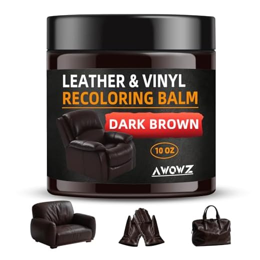 Leather Recoloring Balm - Scratch Repair & Color Restore Kit for Faded Leather, Leather Couch & Car Seats - 10OZ Leather Restorer Balm for Furniture, Auto Interior, Vinyl, Accessories (Dark Brown)