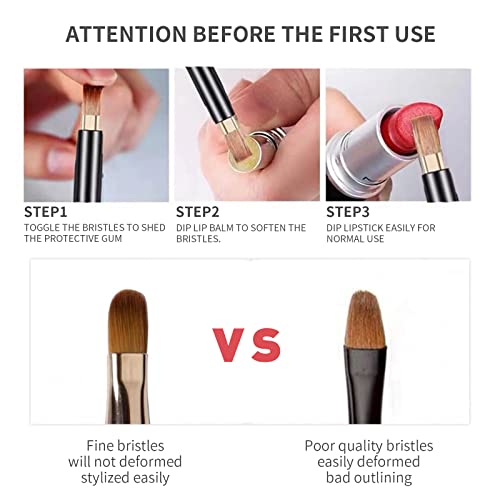 Lip Brush For Lipstick Retractable Lip Liner Brushes Retractable Lip Brush Applicators Flat Lipstick Gloss Creams Portable With Cap For Women Girls As Christmas Gift And Halloween Makeup Tools #TOP2