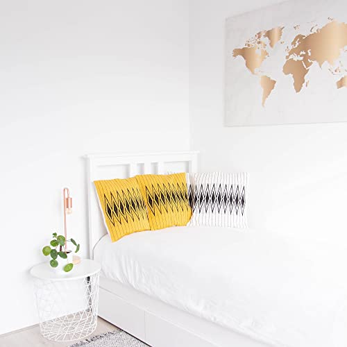 Housse de coussin faite main jaune Khonoma en coton authentique